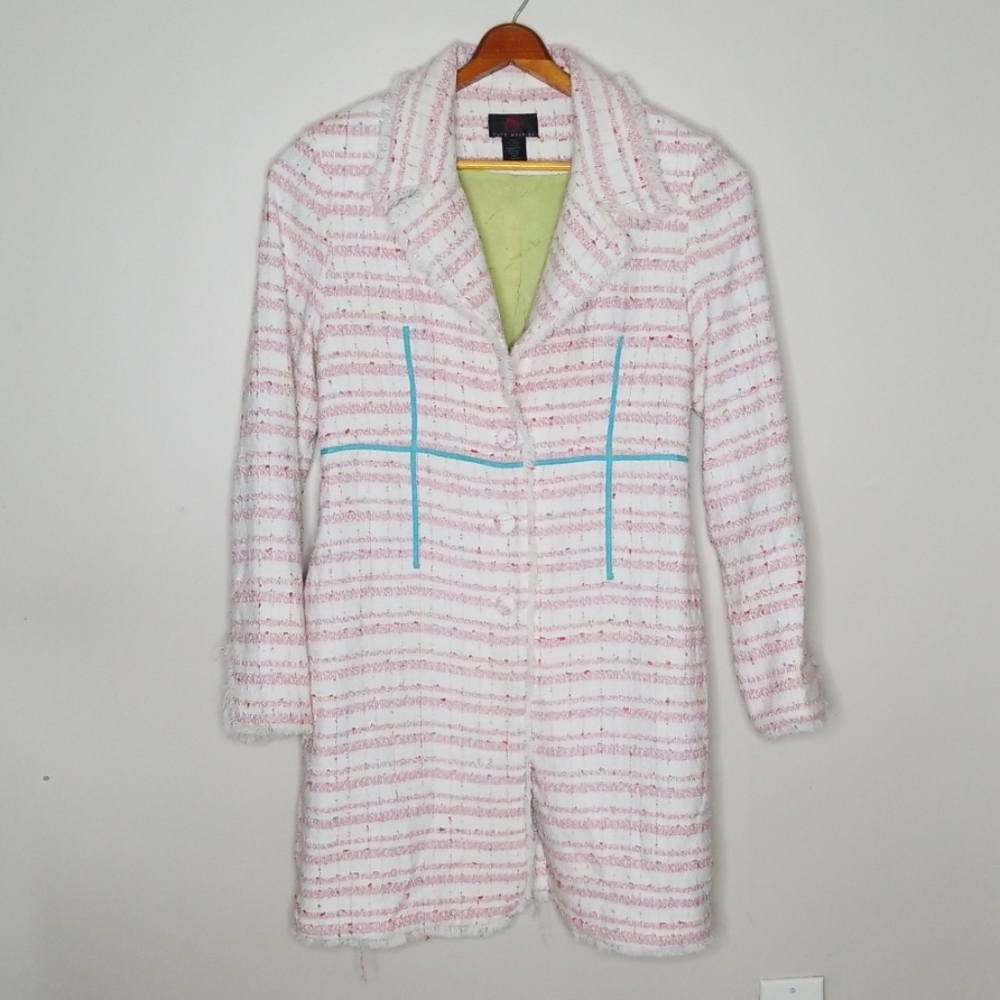 True Meaning Tweed Long Coat with Fringes